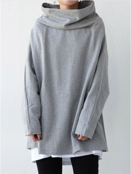 Urban High-Neck Long Sleeve Oversize Shirt