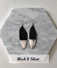 Load image into Gallery viewer, Glitter Dipped Feather Earrings
