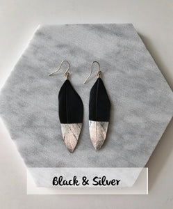 Glitter Dipped Feather Earrings