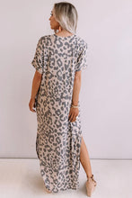 Load image into Gallery viewer, Casual Leopard Maxi Dress with Slits
