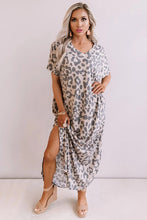 Load image into Gallery viewer, Casual Leopard Maxi Dress with Slits
