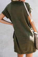 Load image into Gallery viewer, Green Came To Play Cotton Blend Pocketed T-Shirt Dress
