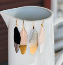 Load image into Gallery viewer, Glitter Dipped Feather Earrings
