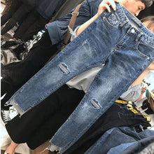 Load image into Gallery viewer, Denim Skinny Ripped Jeans
