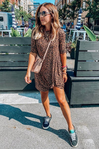 Leopard Twist Mini Dress