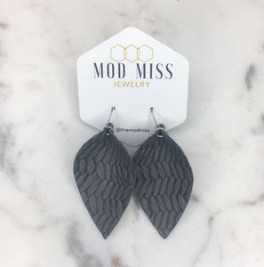 Woven Petal Leather Earrings