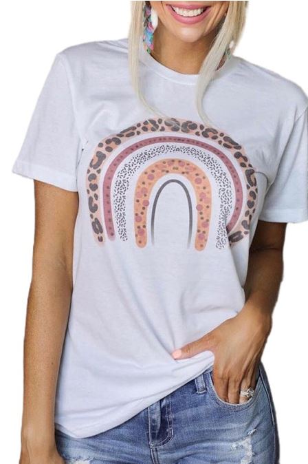 White Rainbow Graphic Tee